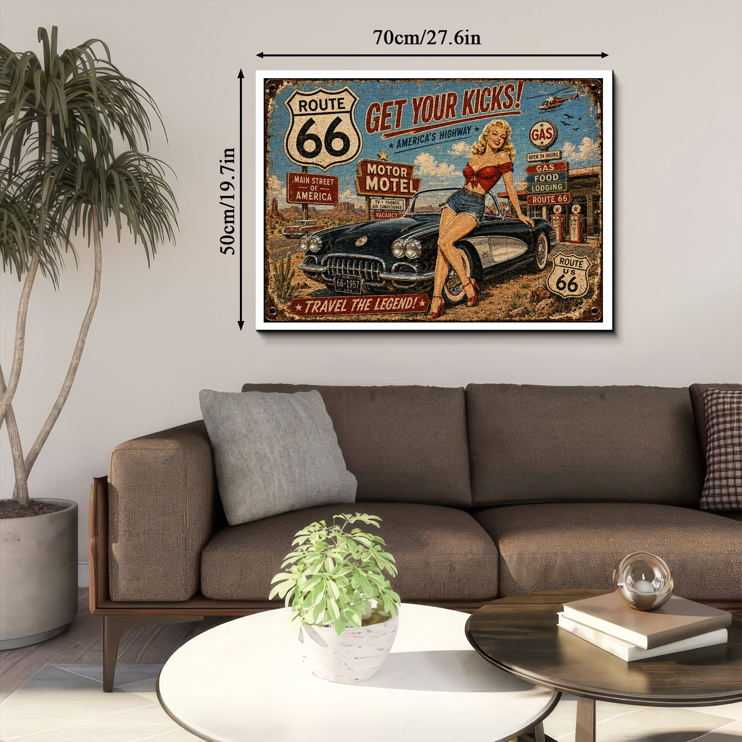 Route 66 Pin-Up Girl Jigsaw Puzzle 1000 Pieces