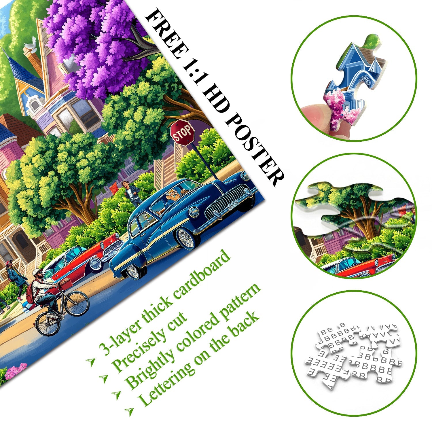 Warm Retro Town Jigsaw Puzzle 1000 Pieces