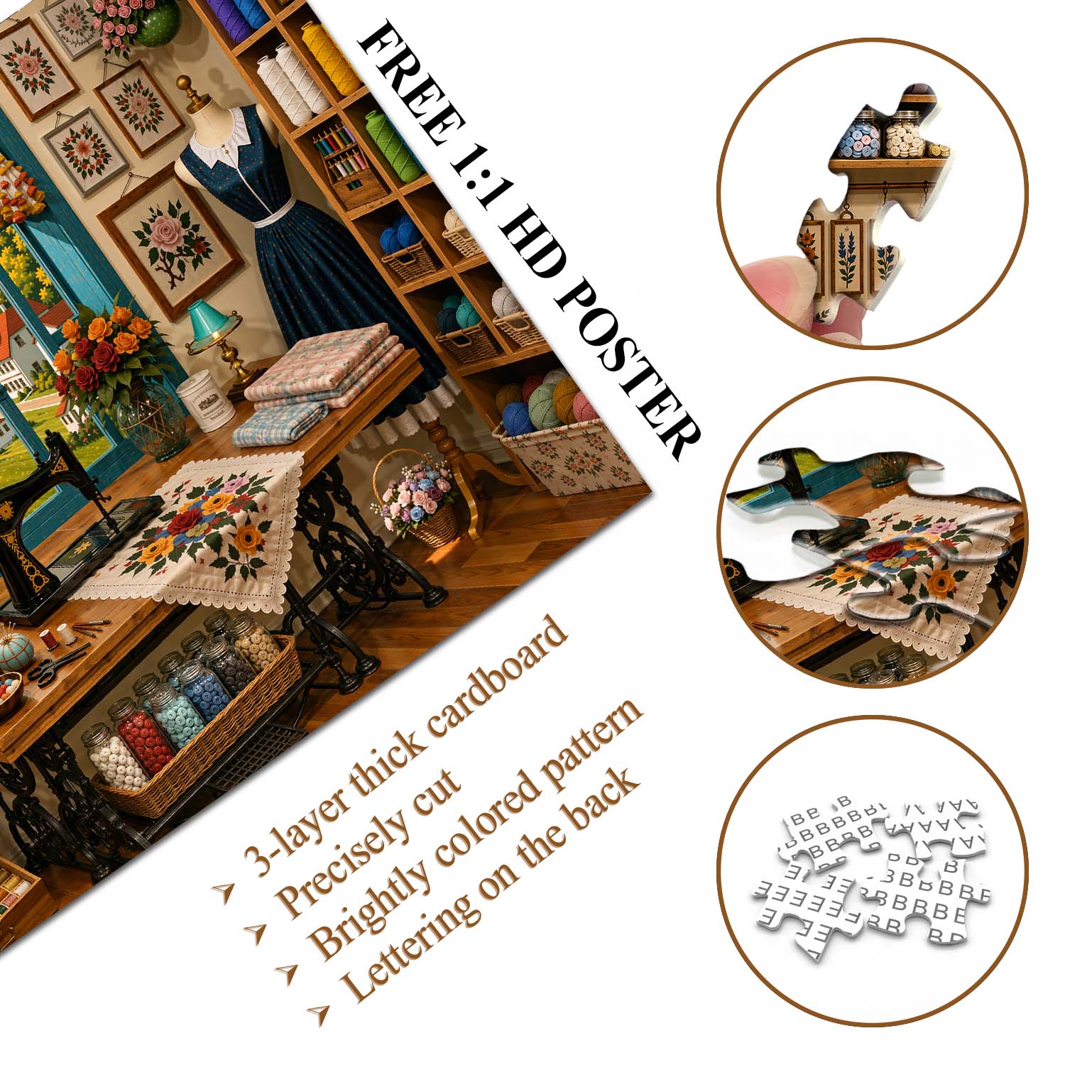 Cozy Sewing Room Jigsaw Puzzle 1000 Piece
