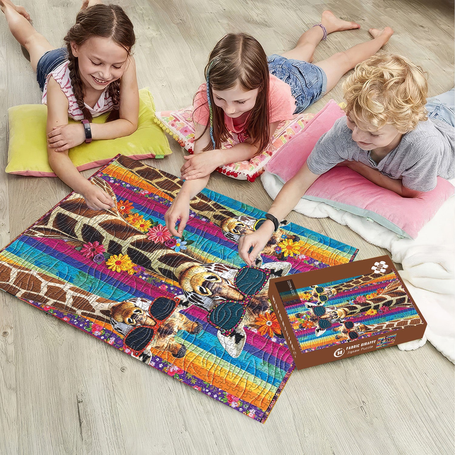 Fabric Giraffe Jigsaw Puzzles 1000 Pieces