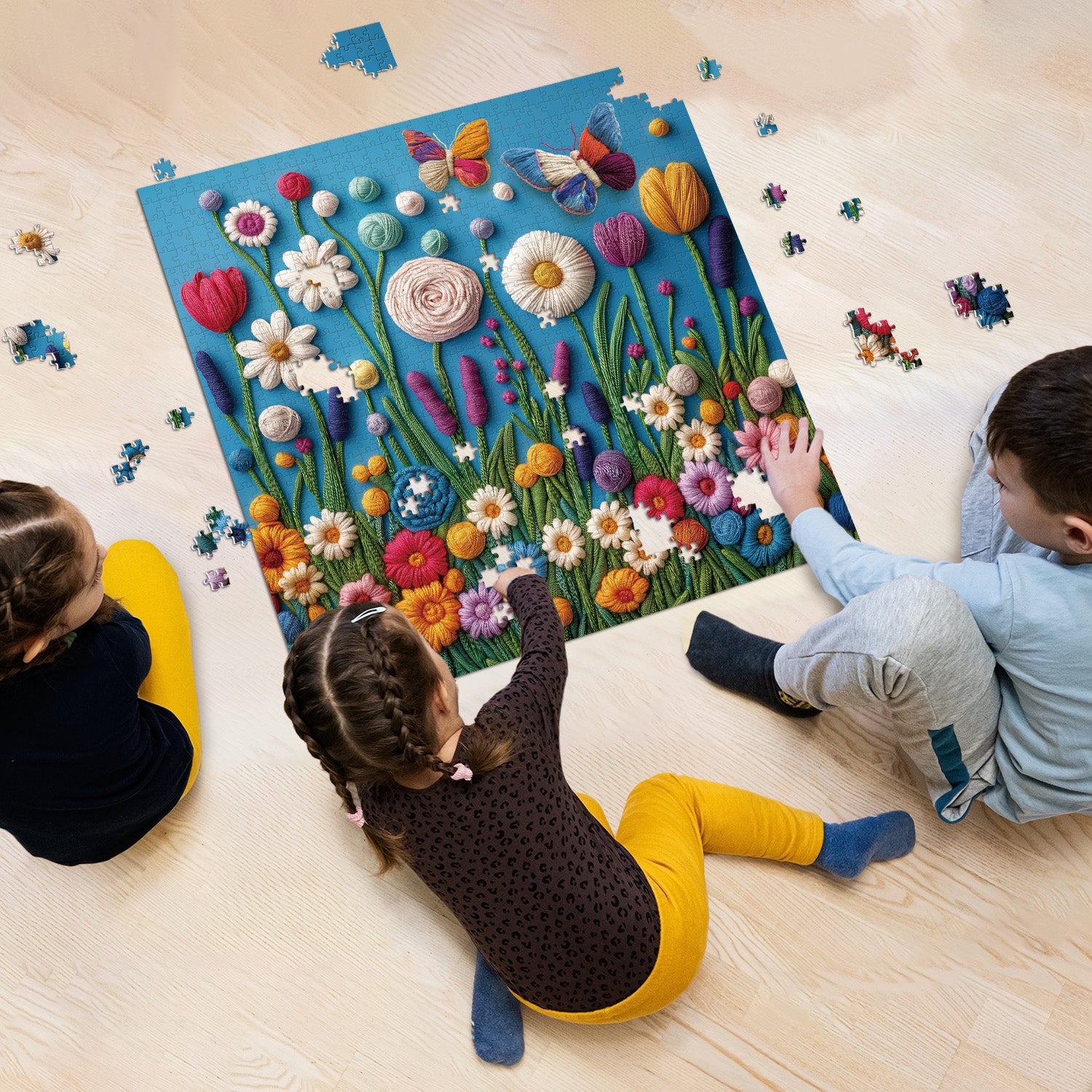 Blue Flower Field Jigsaw Puzzles 1000 Piece