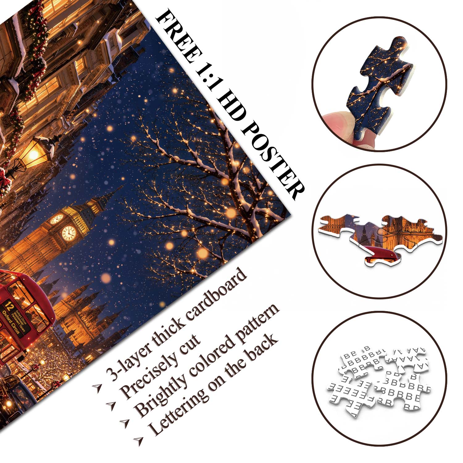 London Snow Night Jigsaw Puzzle 1000 Pieces