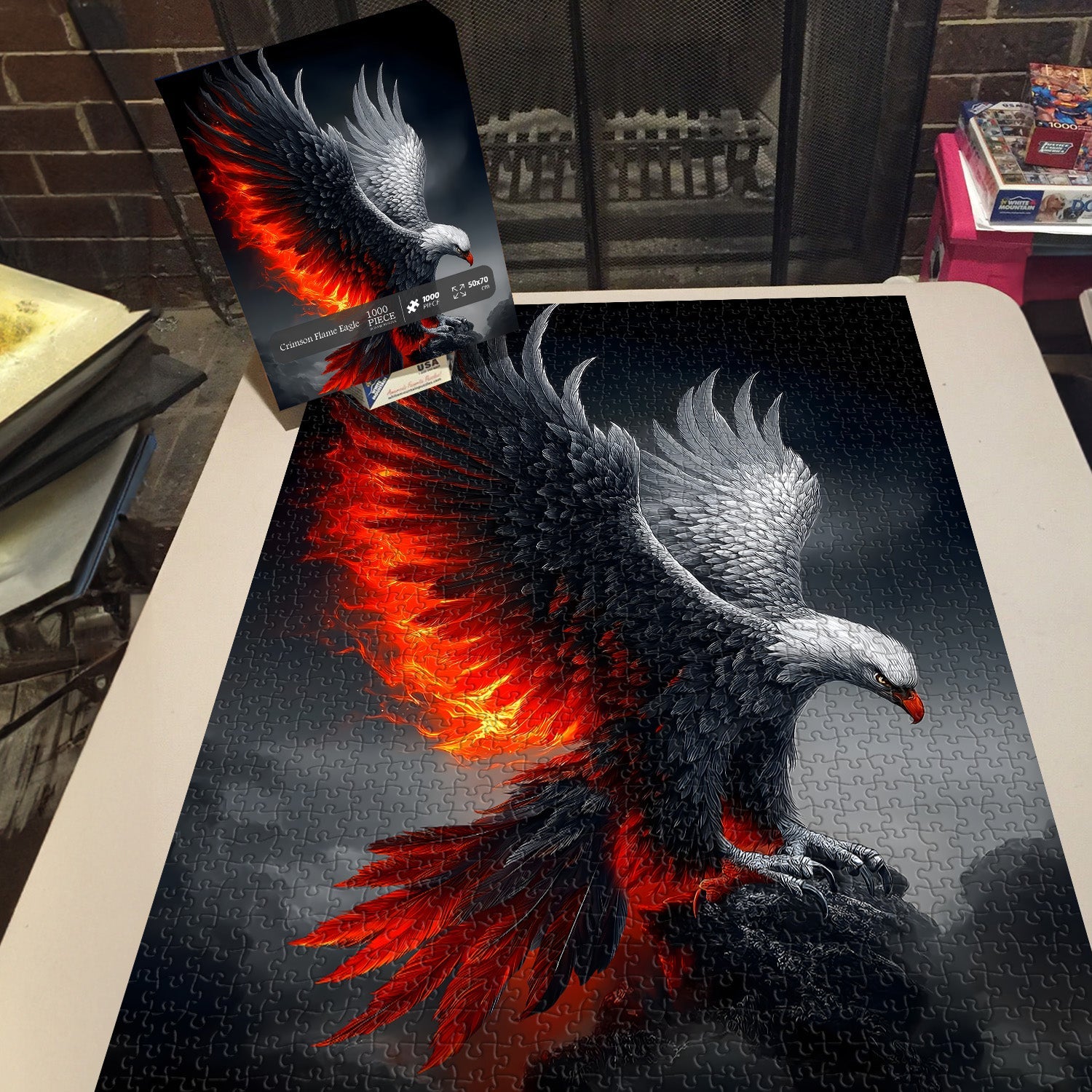 Crimson Flame Eagle Jigsaw Puzzle 1000 Pieces