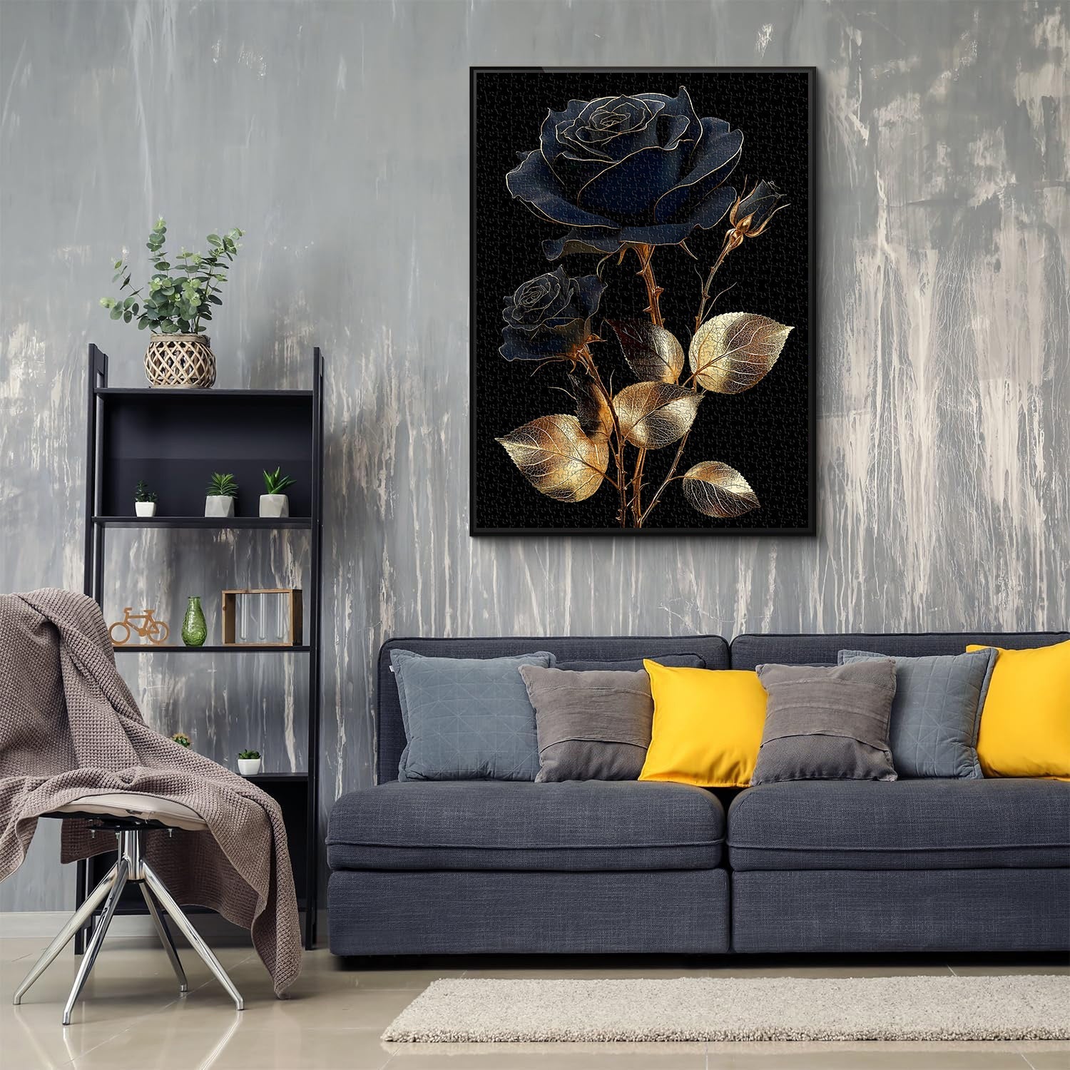 Black Gold Rose Jigsaw Puzzles 1000 Pieces