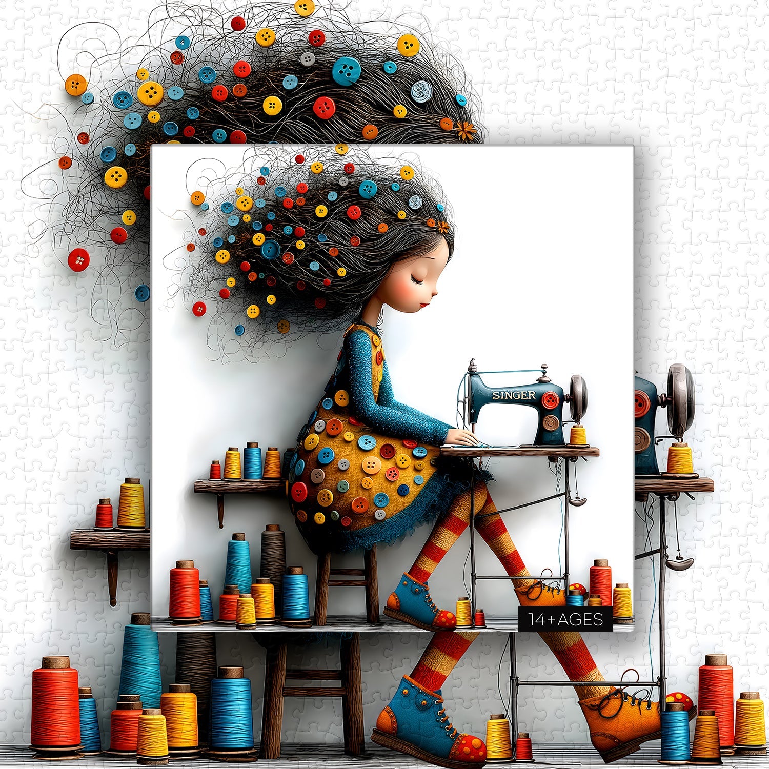 Sewing Girl Jigsaw Puzzle 1000 Pieces