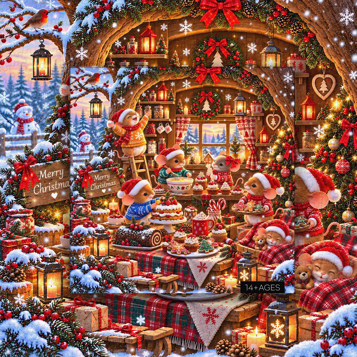 Christmas Mice Bakery Jigsaw Puzzle 1000 Pieces