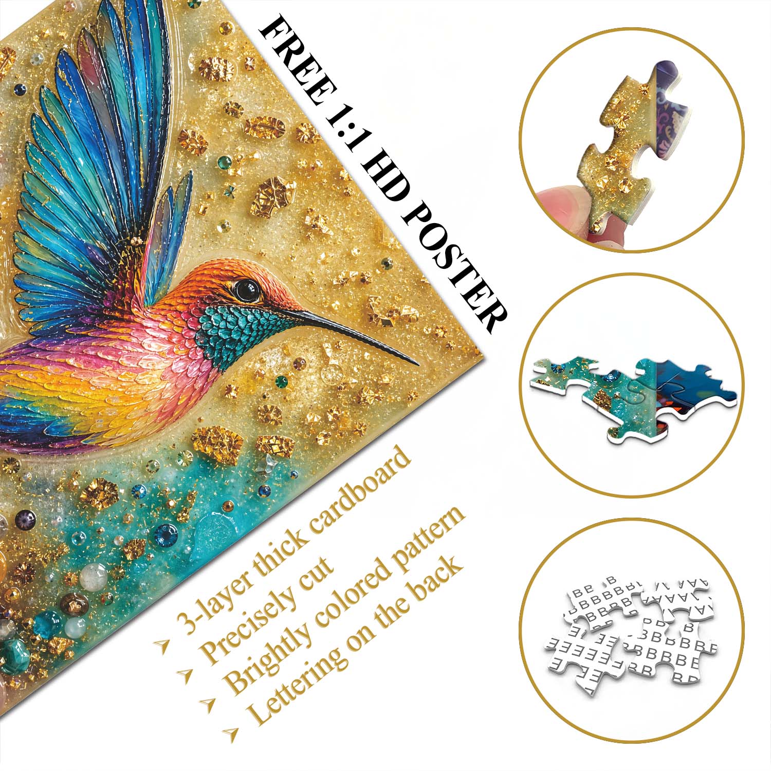 Gem Hummingbird Jigsaw Puzzle 1000 Piece