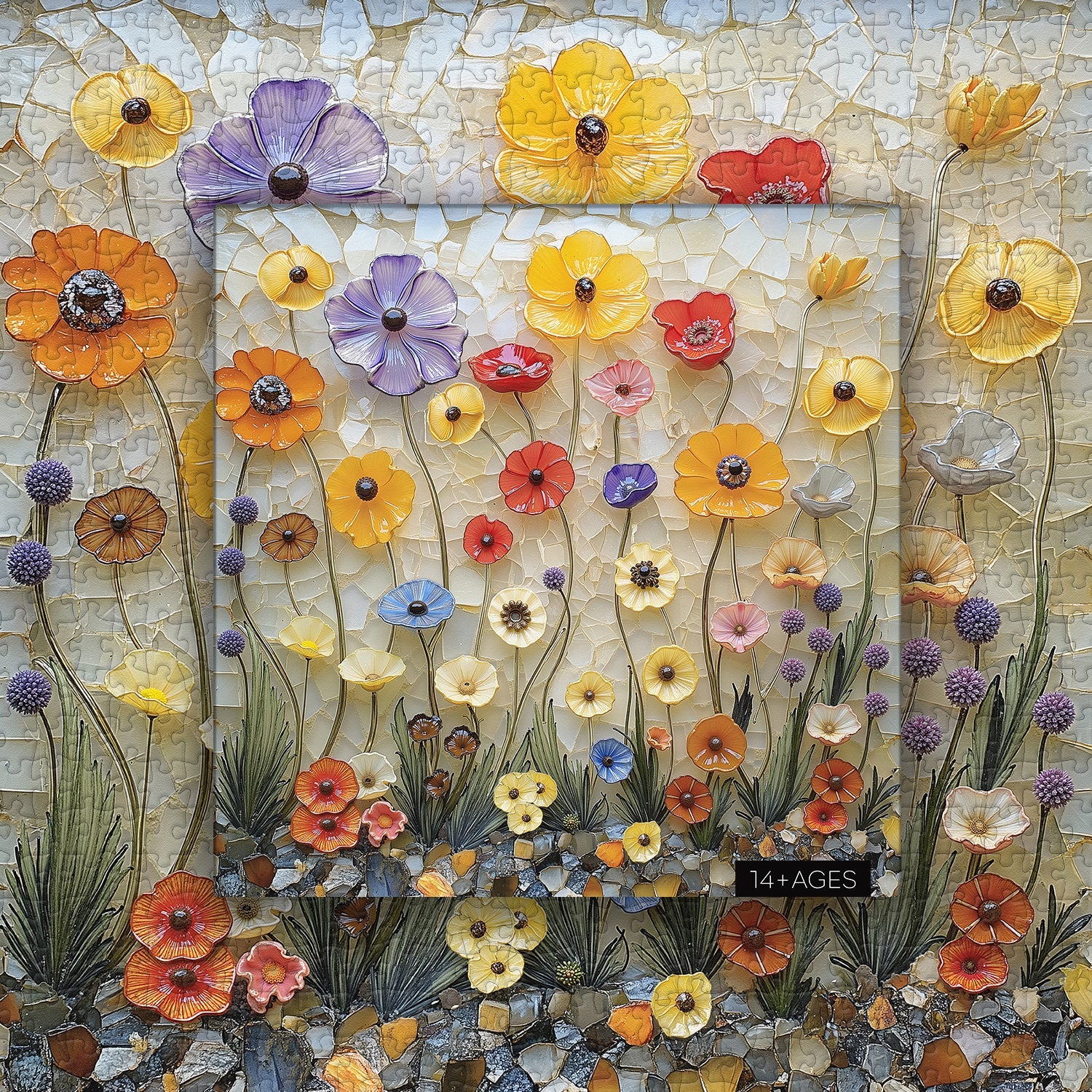 Wildflower Glass Art Jigsaw Puzzle 1000 Pieces