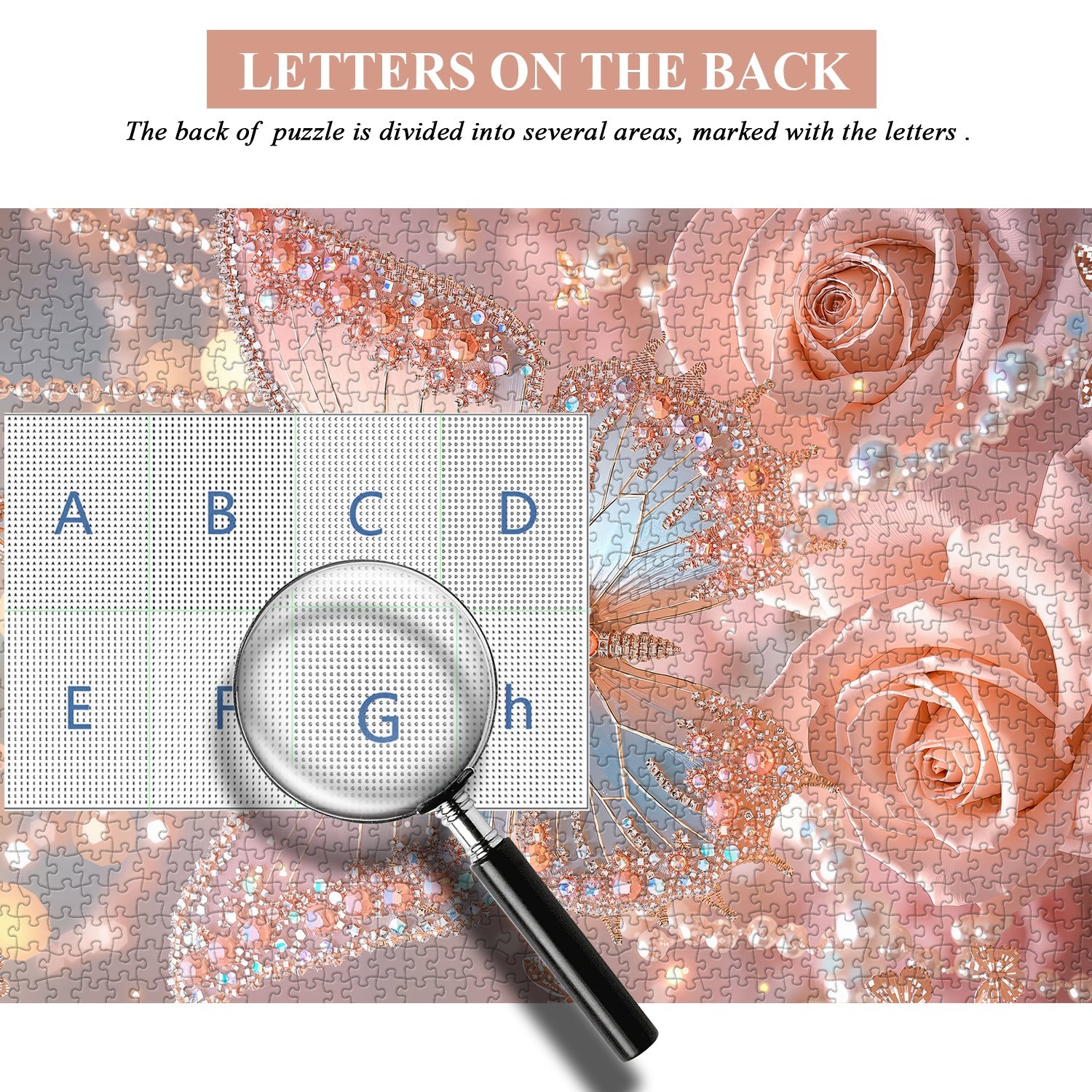 Peach Jewel Butterfly Jigsaw Puzzle 1000 Pieces