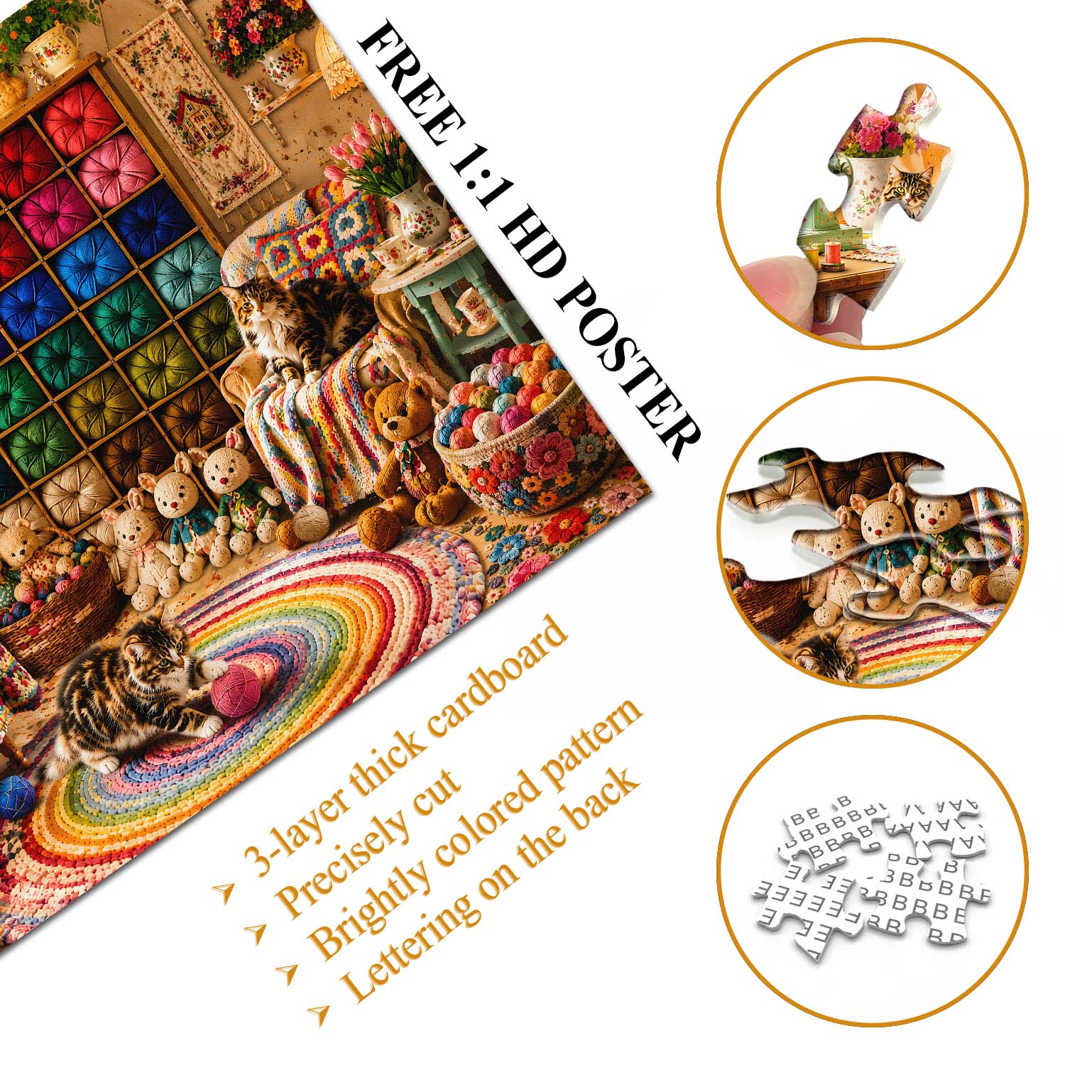 Yarn & Cats Haven Jigsaw Puzzle 1000 Piece