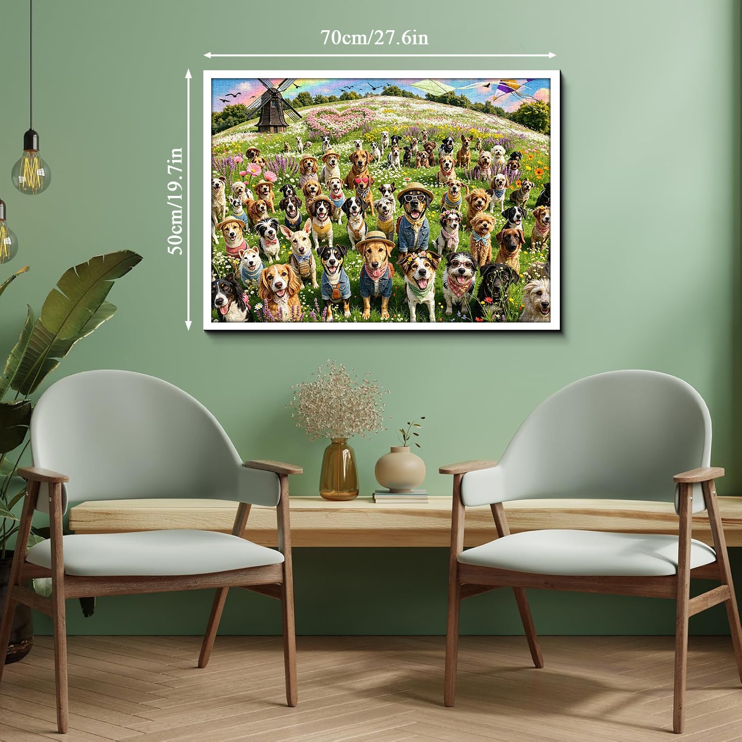 Dogs & Wild Blooms Jigsaw Puzzle 1000 Piece