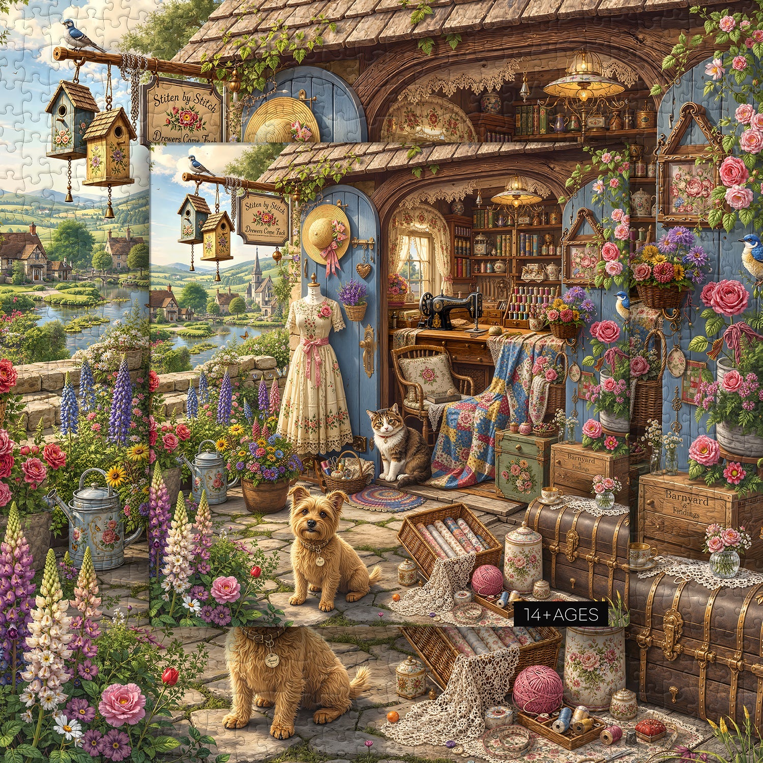Cottage Sewing Shed Jigsaw Puzzle 1000 Piece
