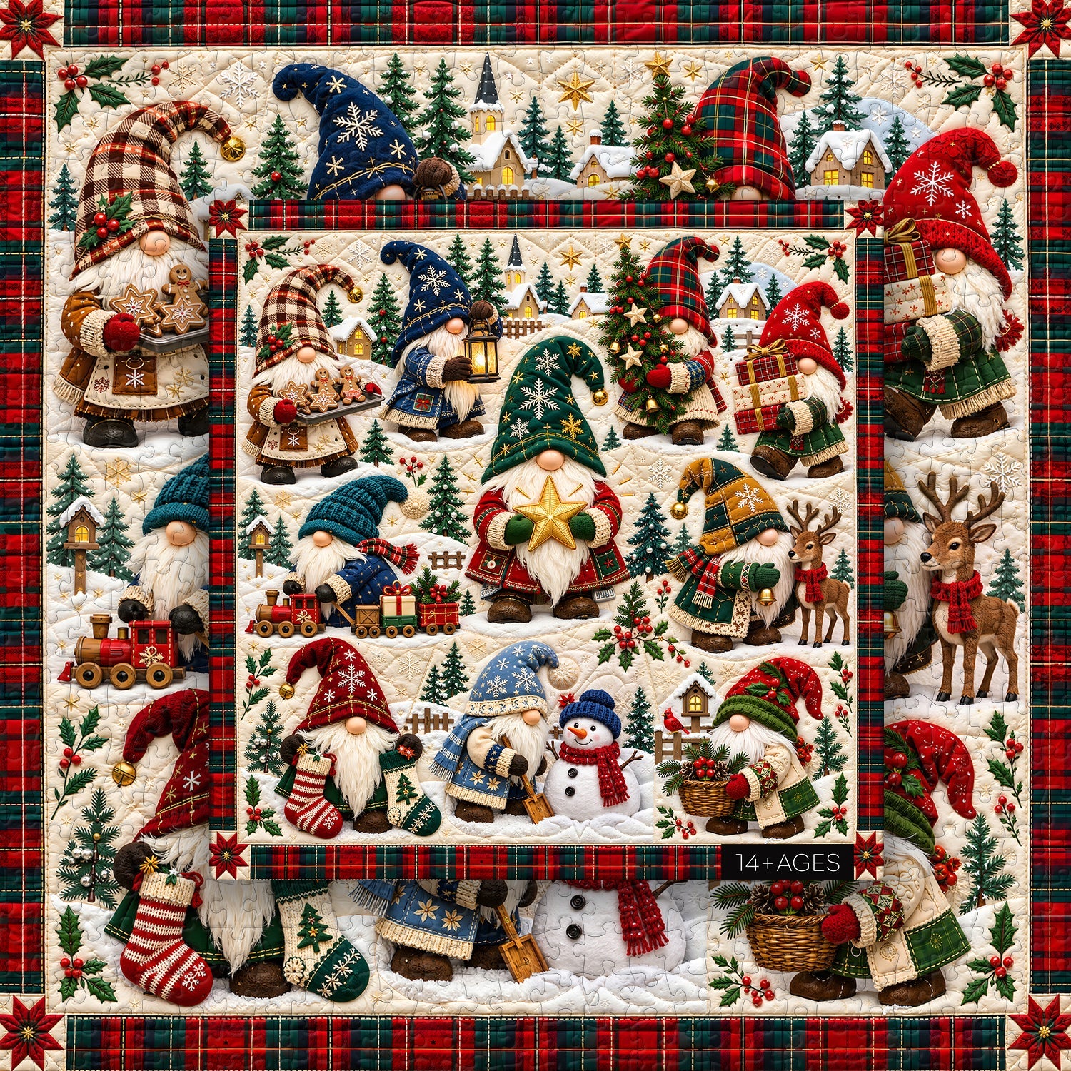 Winter Gnomes Gathering Jigsaw Puzzle 1000 Pieces