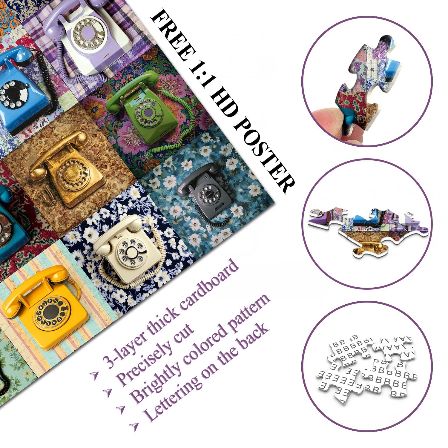 Retro Telephone Collage Jigsaw Puzzle 1000 Pieces