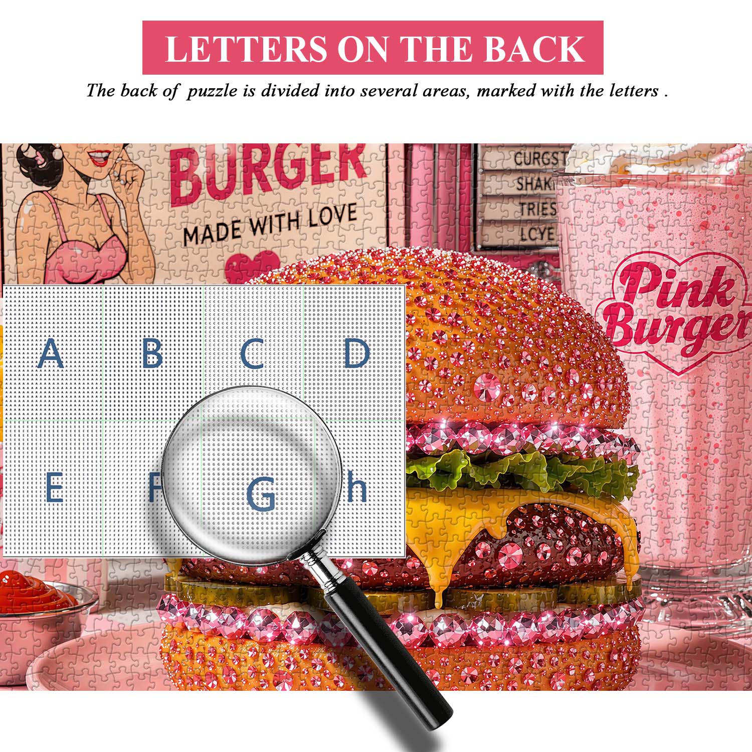 Pink Diamond Burger Jigsaw Puzzle 1000 Piece