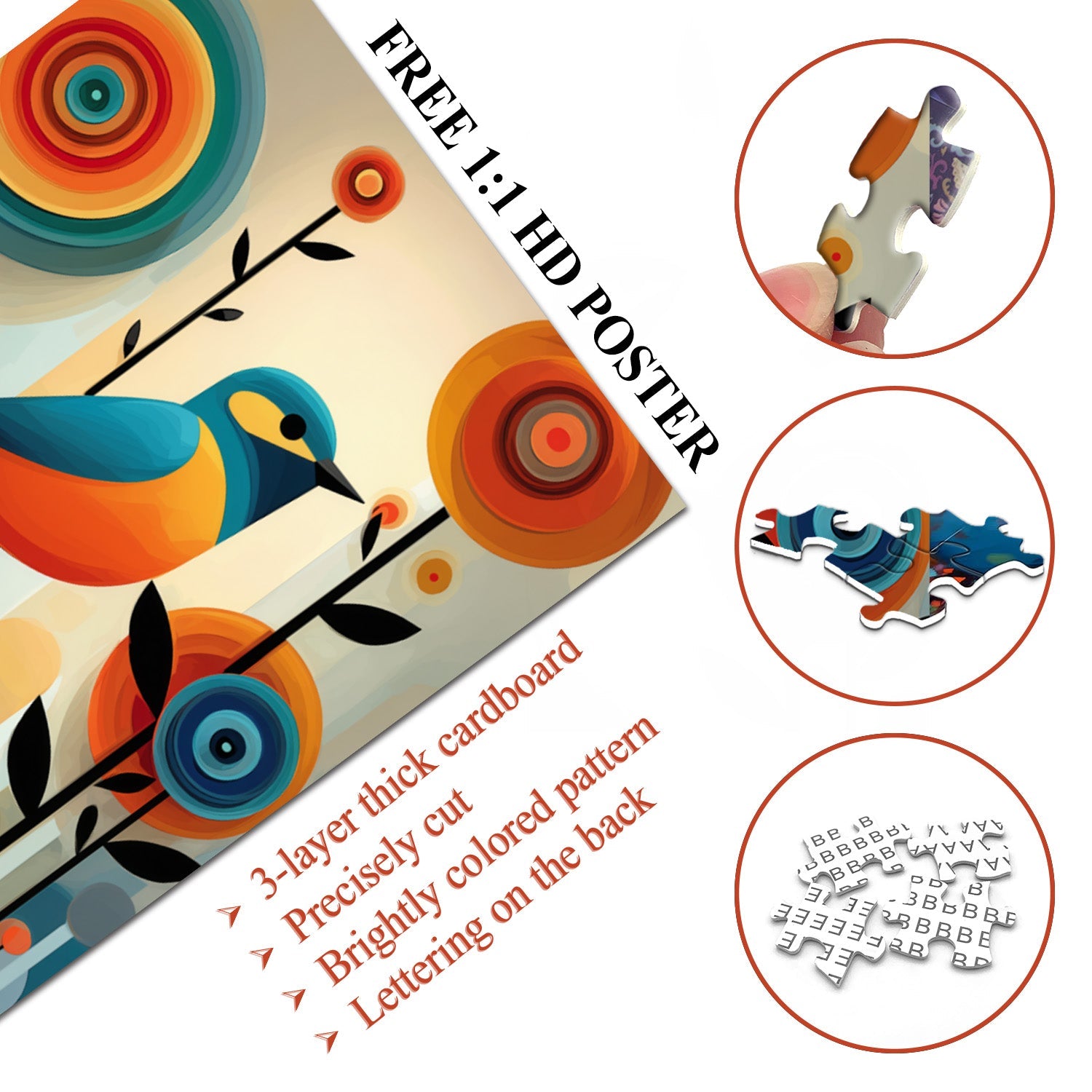 Geometric Bird Jigsaw Puzzle 1000 Pieces