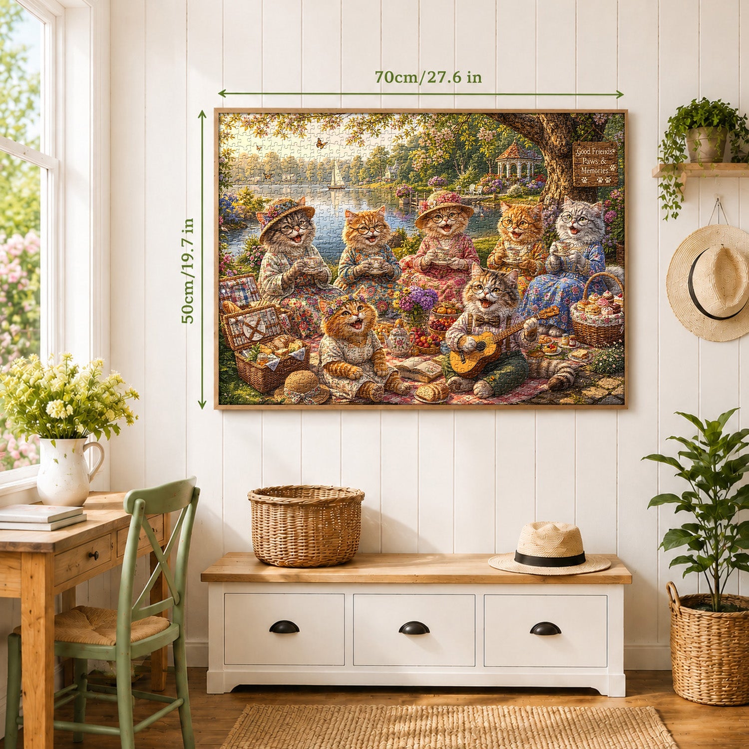 Lakeside Cat Tea Jigsaw Puzzle 1000 Piece