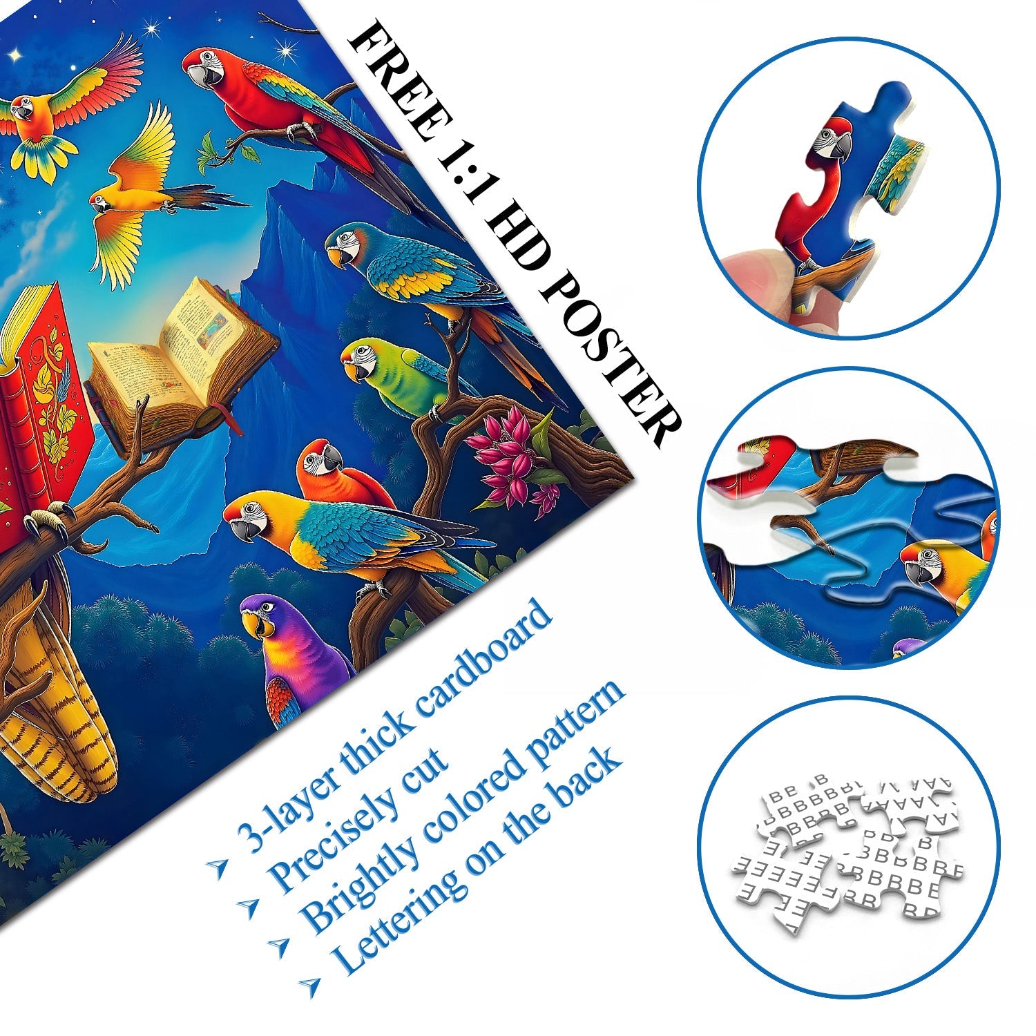 Night Owl & Parrot Storytime Jigsaw Puzzle 1000 Pieces