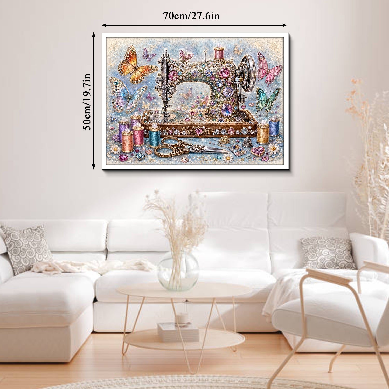 Jewel-Encrusted Sewing Reverie Jigsaw Puzzle 1000 Piece