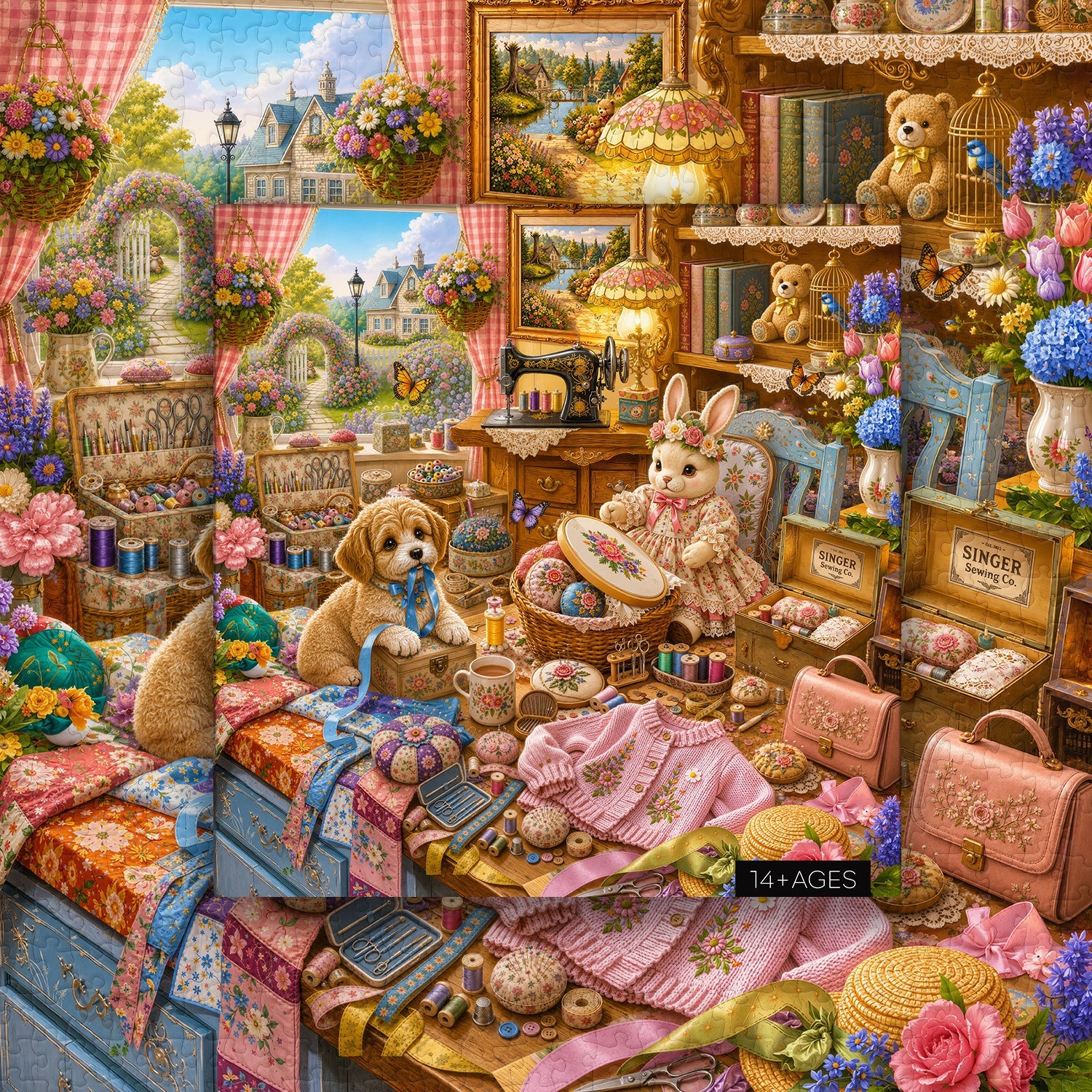 Cozy Sewing Cottage Jigsaw Puzzle 1000 Piece