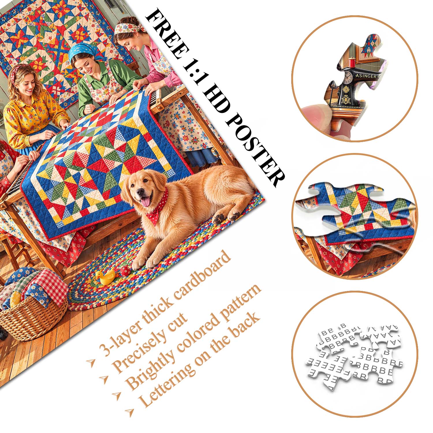 Quilt Circle Jigsaw Puzzle 1000 Piece