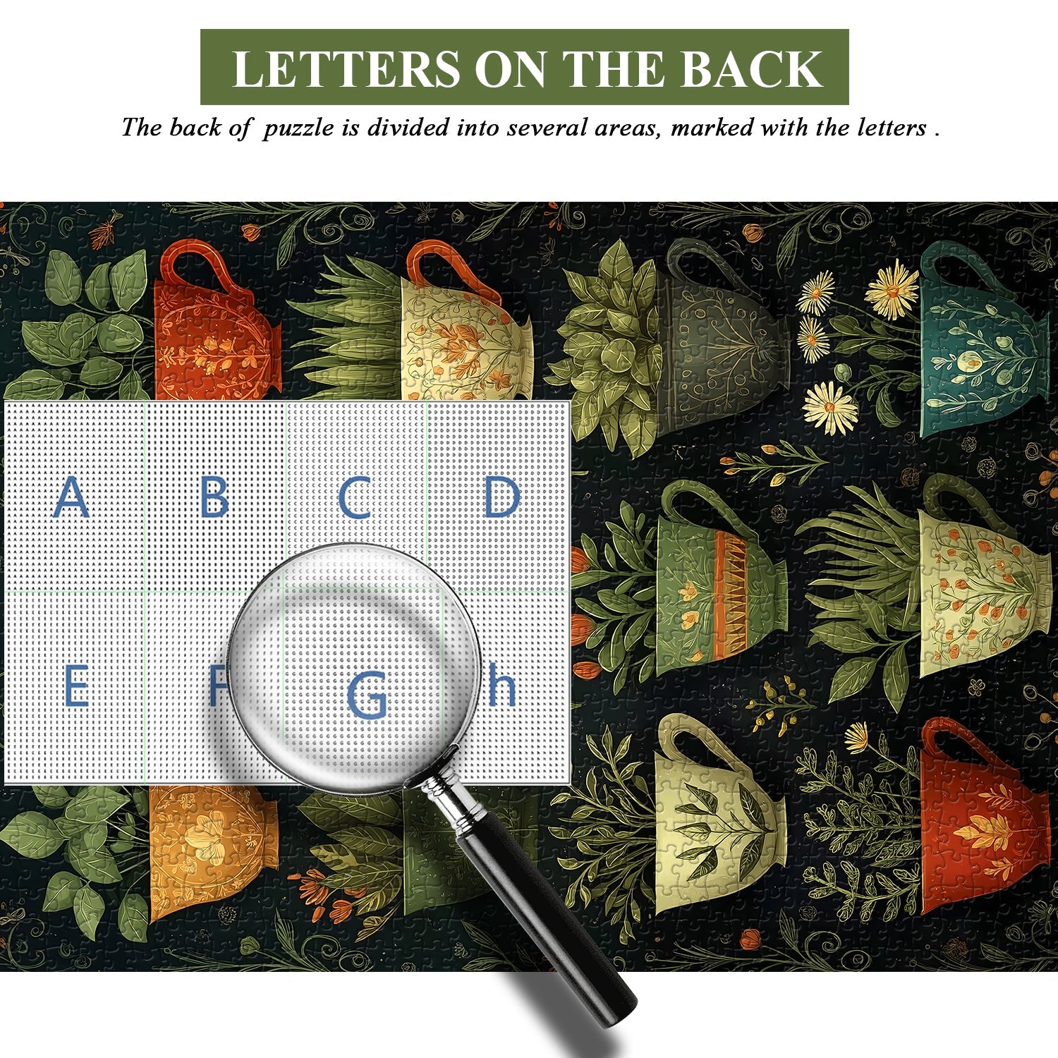 Puzzle 1000 Pièces — Tasses Remplies de Plantes