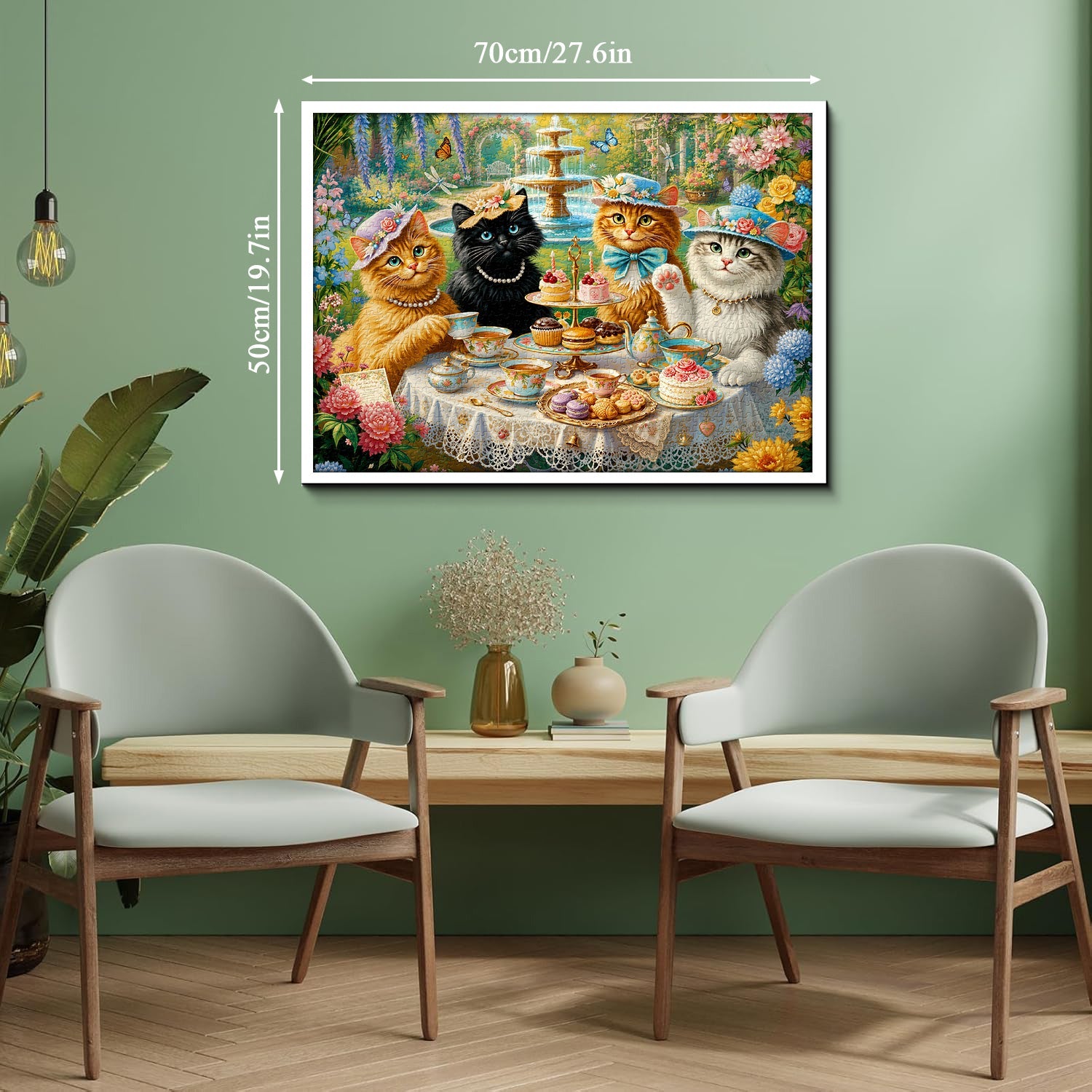 Cat Garden Tea Party Jigsaw Puzzle 1000 Pieces