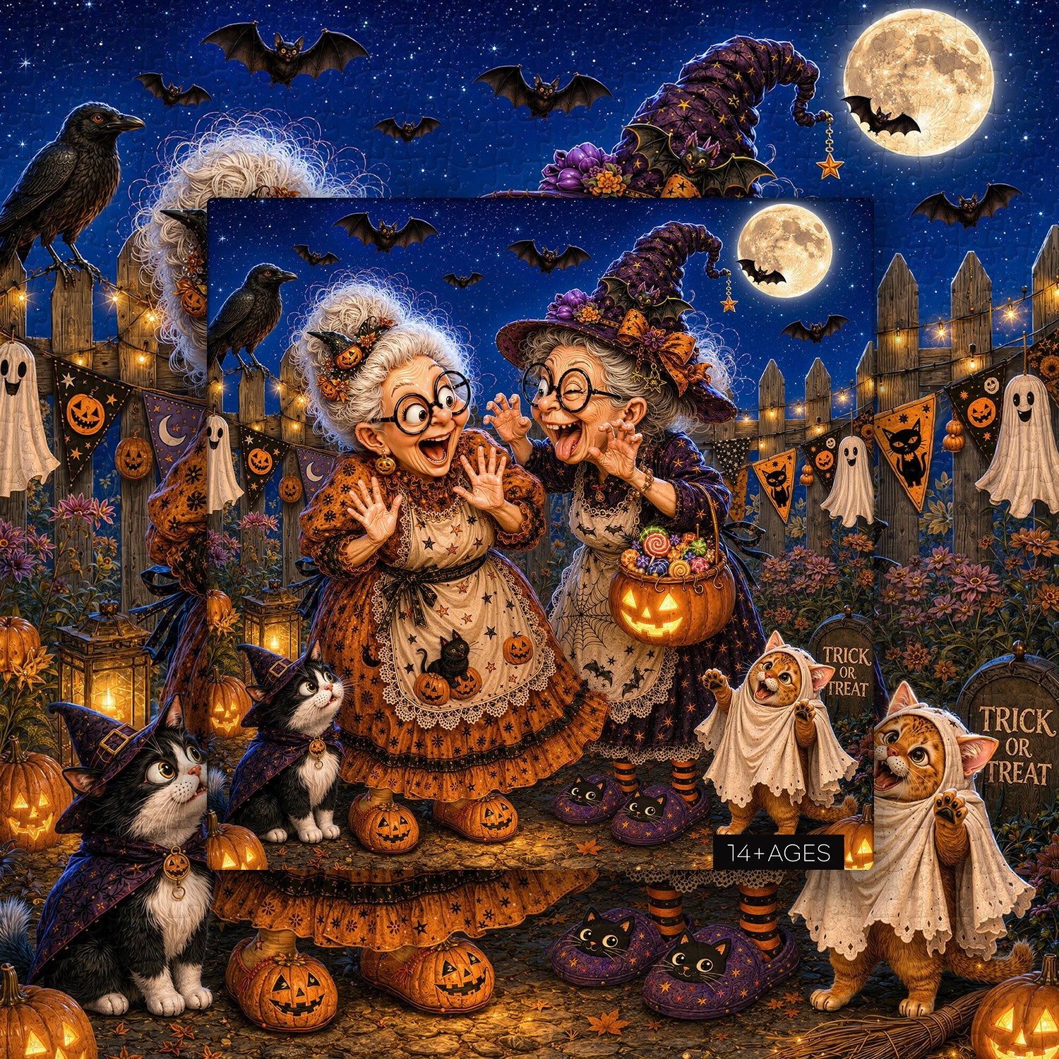 Mischievous Grandma's Halloween Jigsaw Puzzle 1000 Pieces