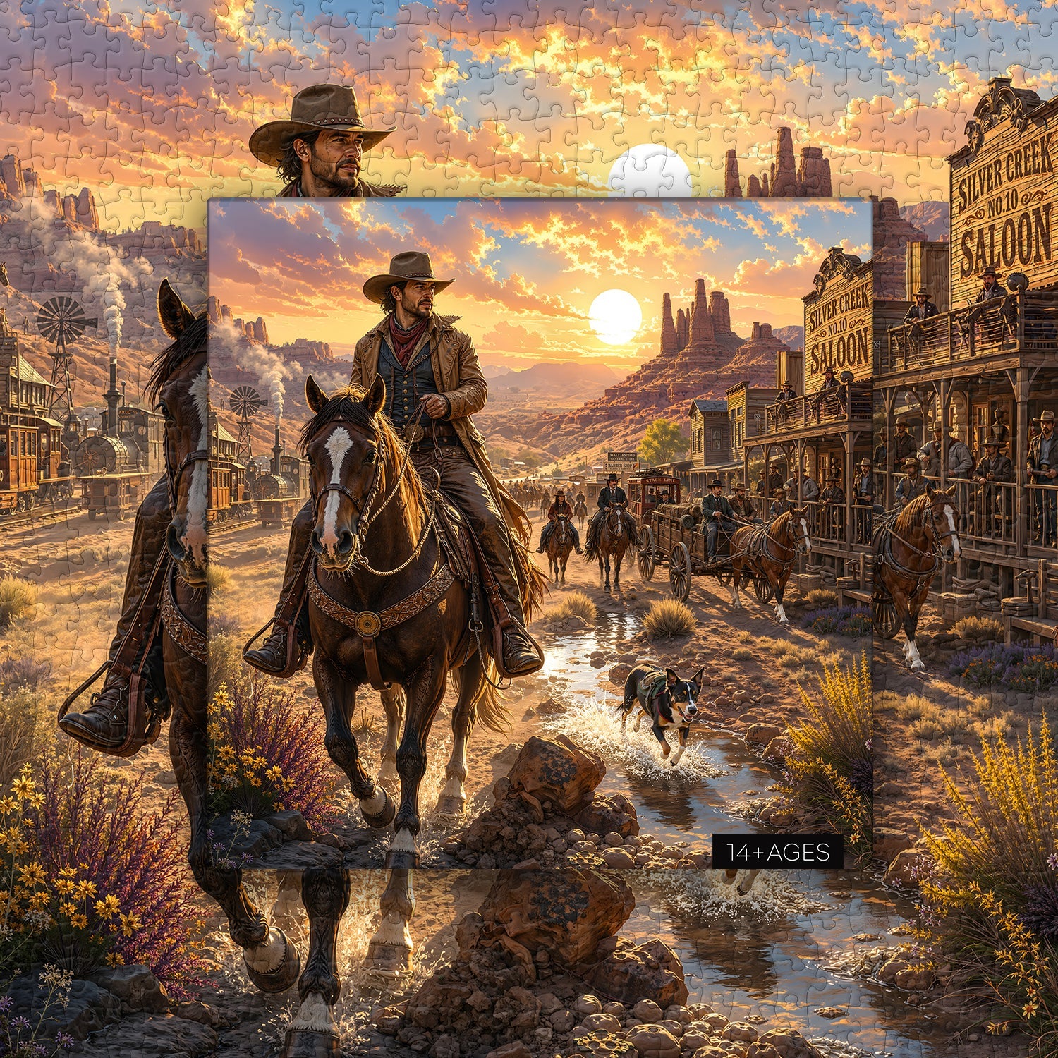 Sunset Rider Jigsaw Puzzle 1000 Piece