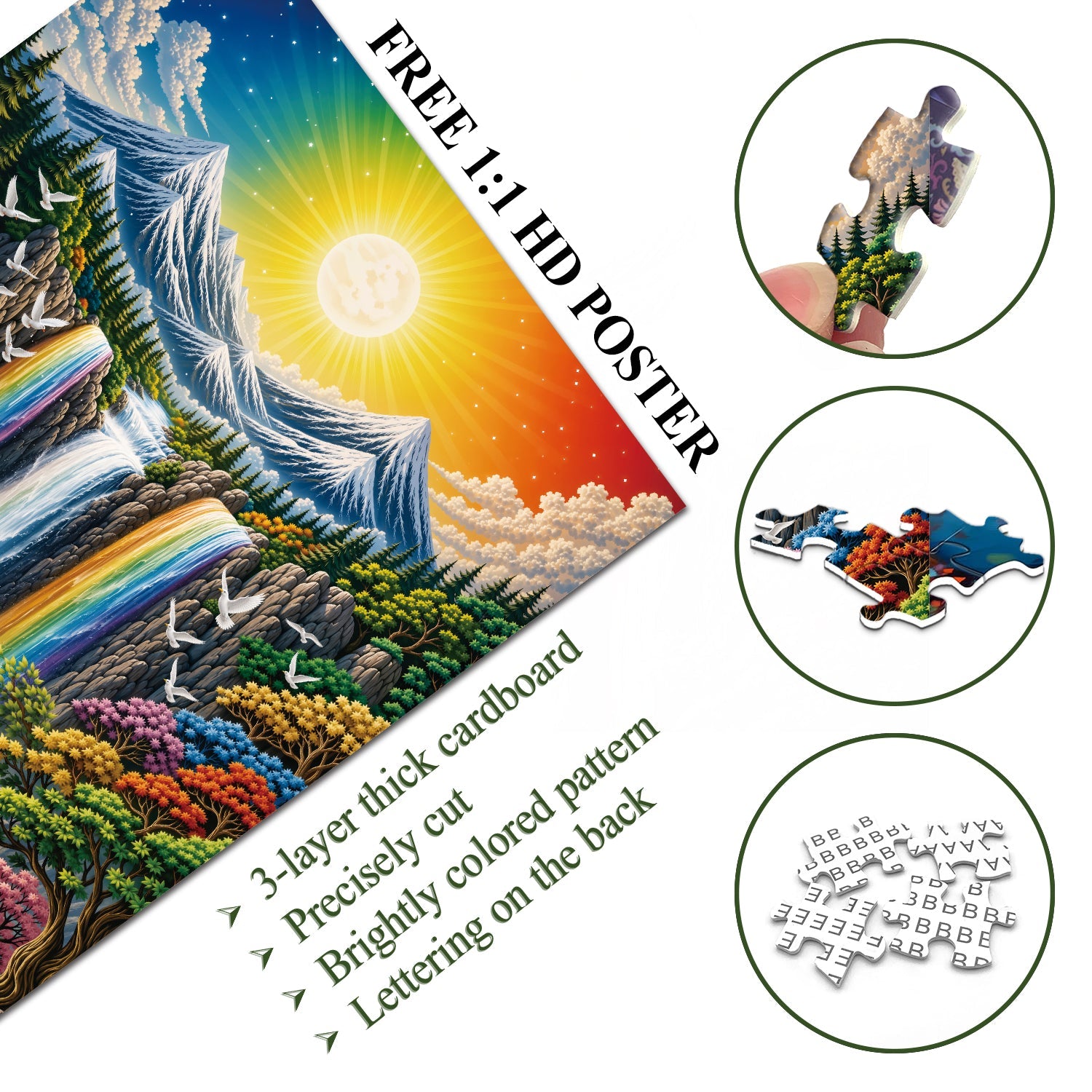 Rainbow Waterfall Jigsaw Puzzle 1000 Piece