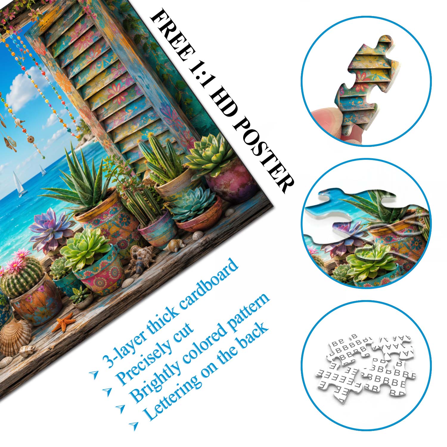 Succulent Sea Breeze Jigsaw Puzzle 1000 Piece
