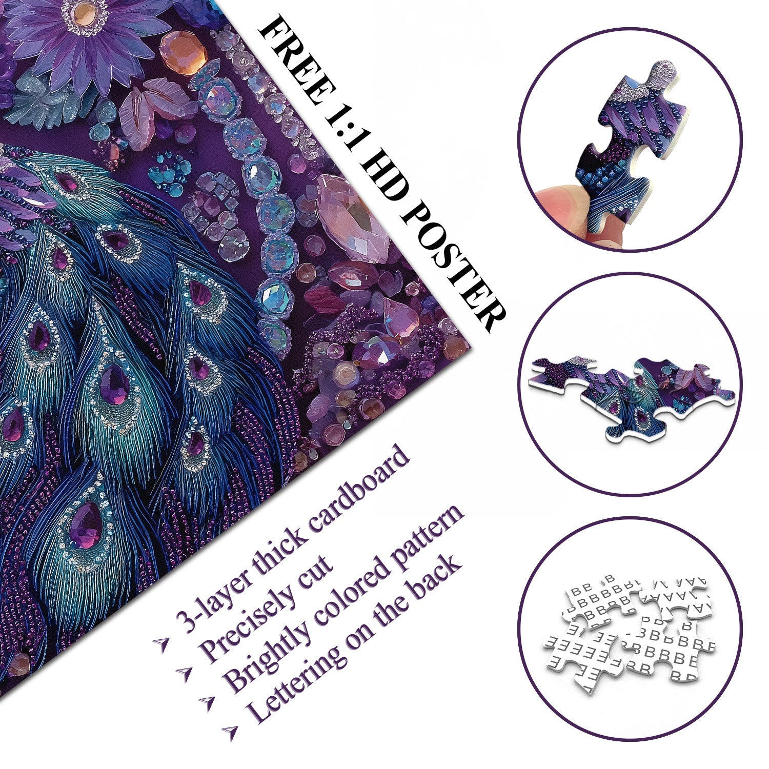 Diamond Peacock Jigsaw Puzzle 1000 Pieces