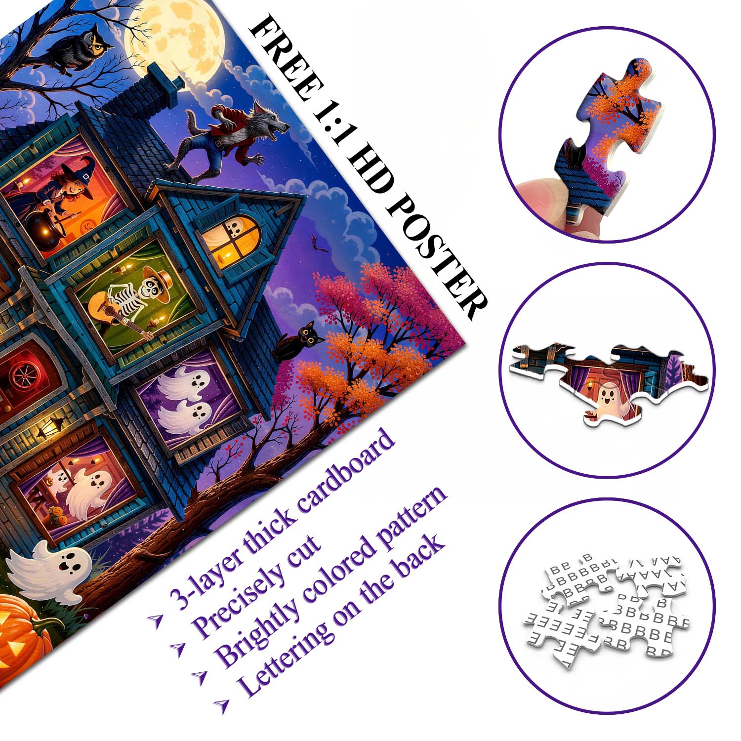 Moonlit Haunted House Jigsaw Puzzle 1000 Piece