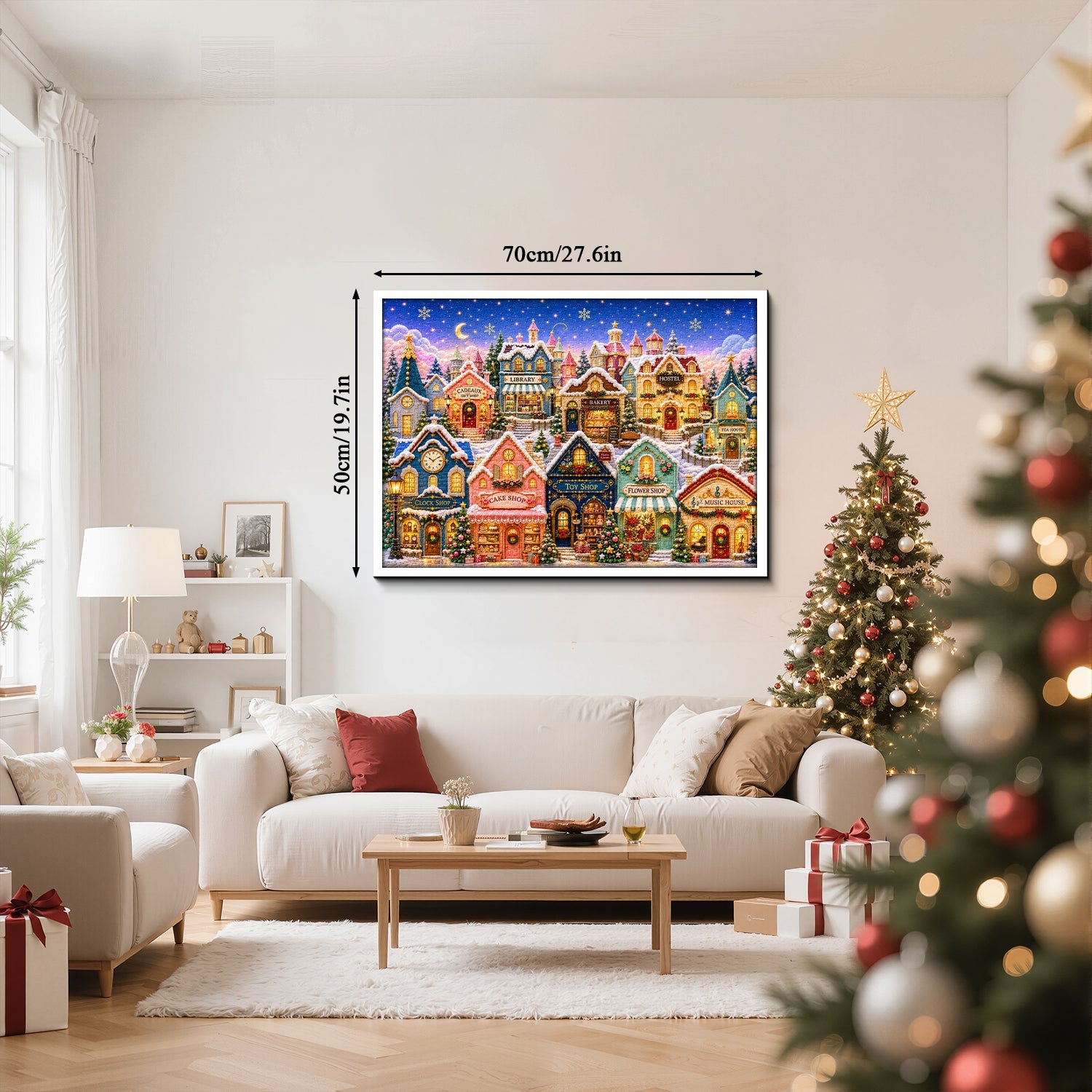 Quilted Christmas Town Jigsaw Puzzle 1000 Pieces