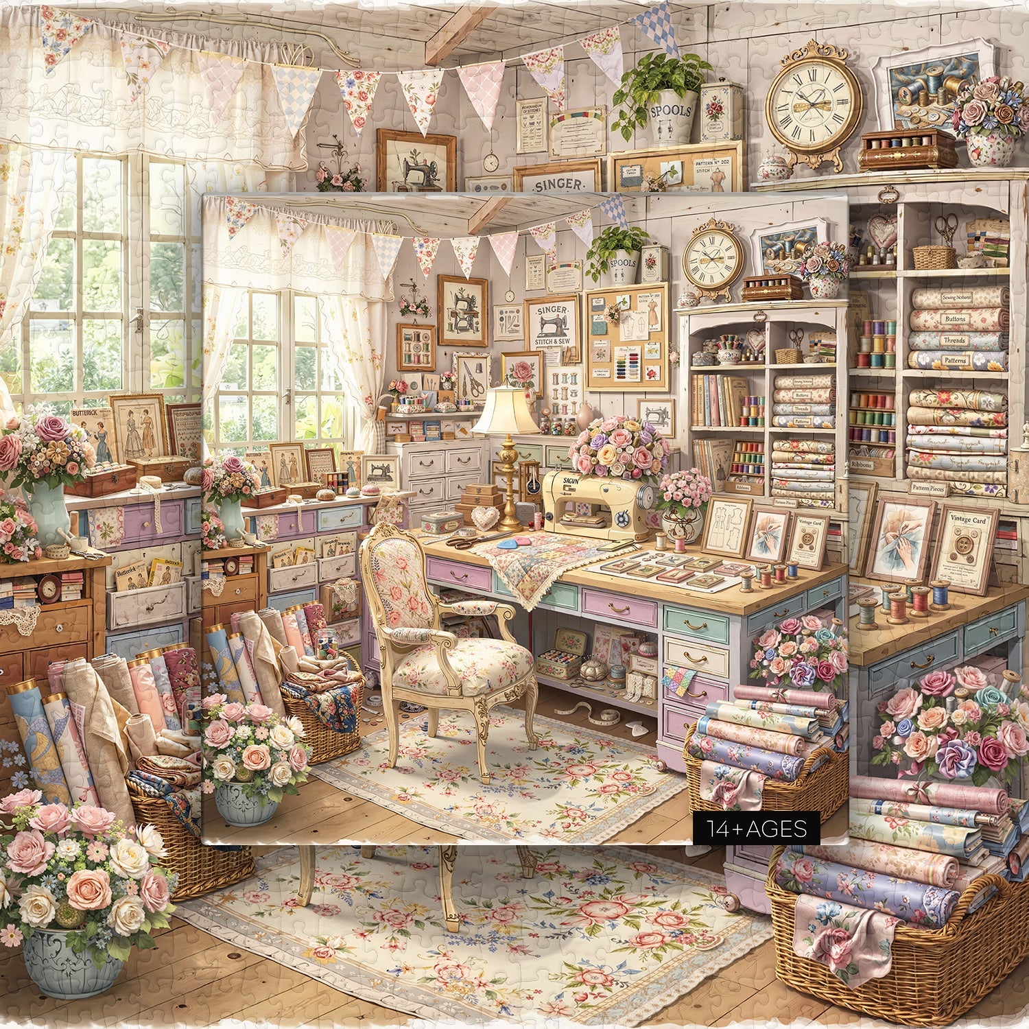 Sewing Cottage Jigsaw Puzzle 1000 Piece