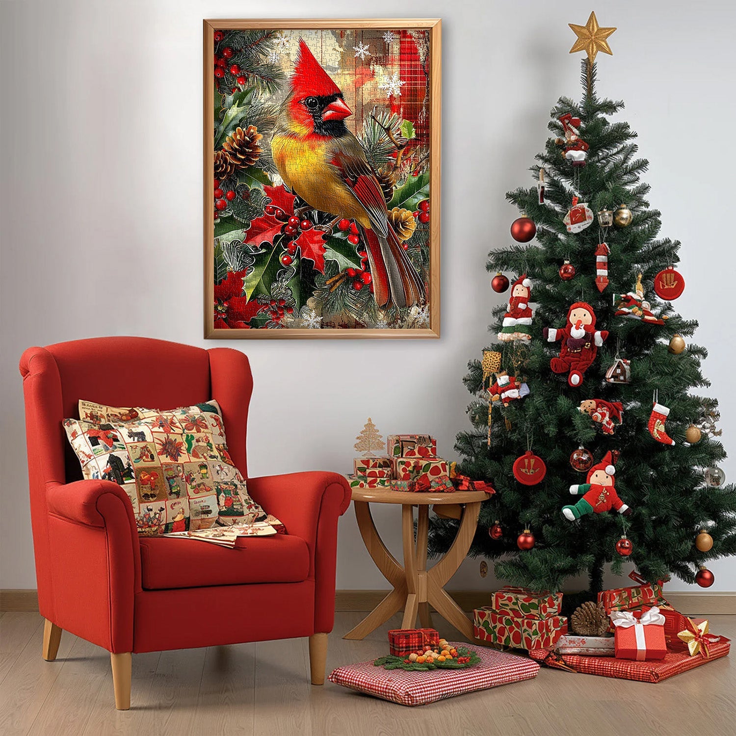 Christmas Cardinal Jigsaw Puzzle 1000 Piece