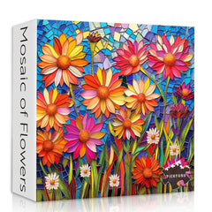 Puzzle en bois de fleurs en mosaïque 1000 pièces