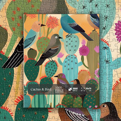Kaktus- und Vogel-Puzzle, 1000 Teile