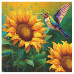Puzzle en bois de tournesol colibri 1000 pièces