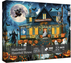 Puzzle en bois de maison hantée d'Halloween 1000 pièces