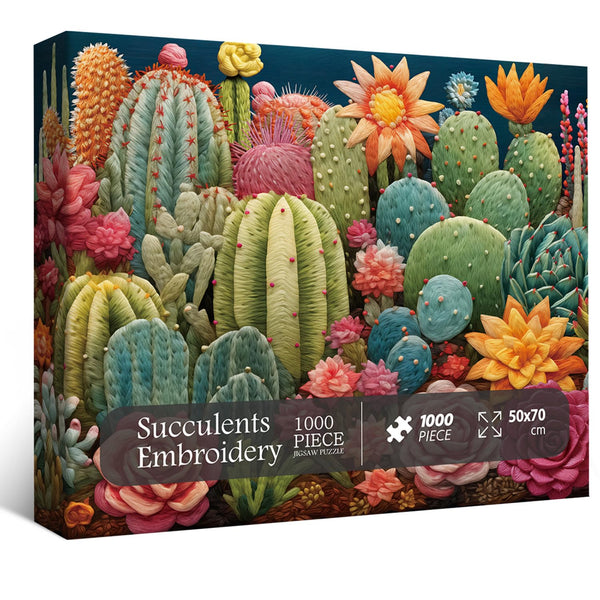 Stickdatei Kaktus Puzzle 1000 Teile  Fun-Puzzle