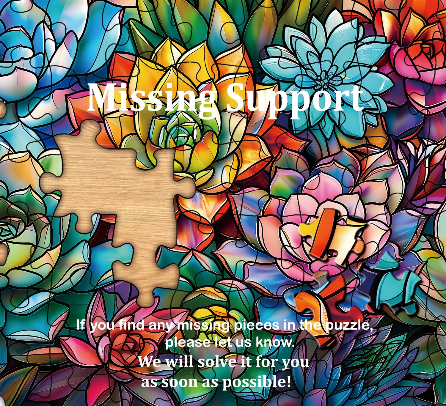 succulents puzzle 1000 Stained Glass Colorful Succulents Jigsaw Puzzle 1000 Pieces – Fun-Puzzle