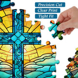 Cross Stained Glass Jigsaw Puzzle 1000 Pieces