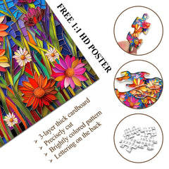 Puzzle en bois de fleurs en mosaïque 1000 pièces