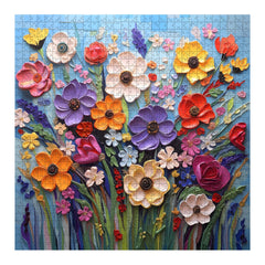 Puzzle en bois de fleurs colorées 1000 pièces