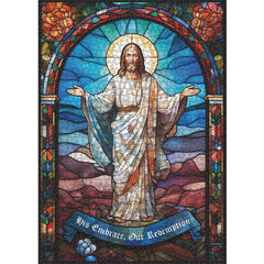 Puzzle en bois de Jésus-Christ en vitrail 1000 pièces