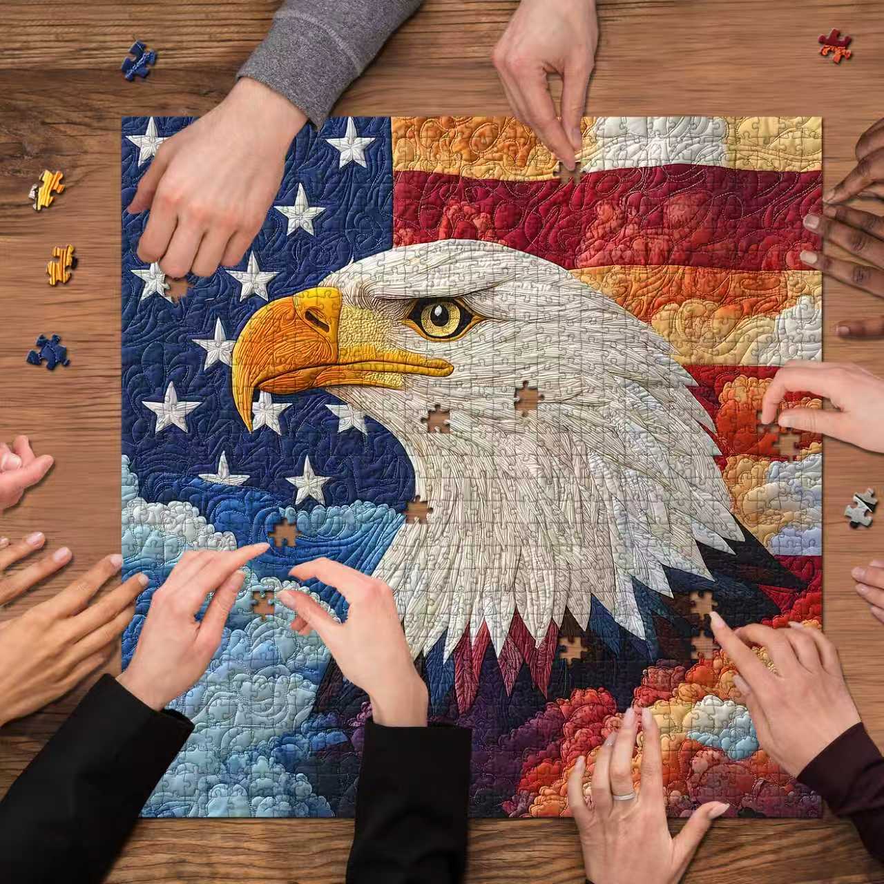 The Quilted Eagle Jigsaw Puzzle 1000 Pieces
