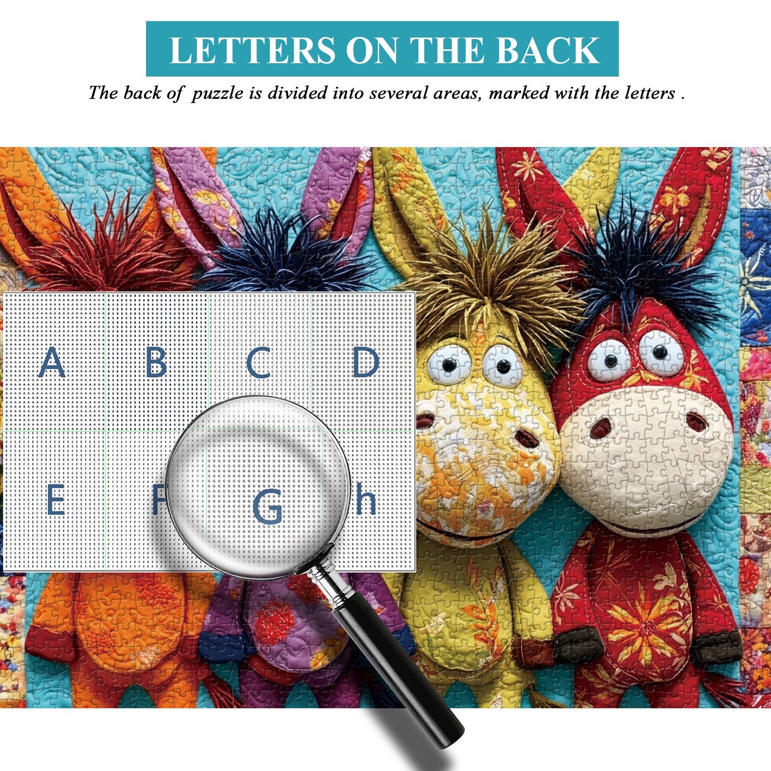 Quilted Donkeys Jigsaw Puzzle 1000 Pieces