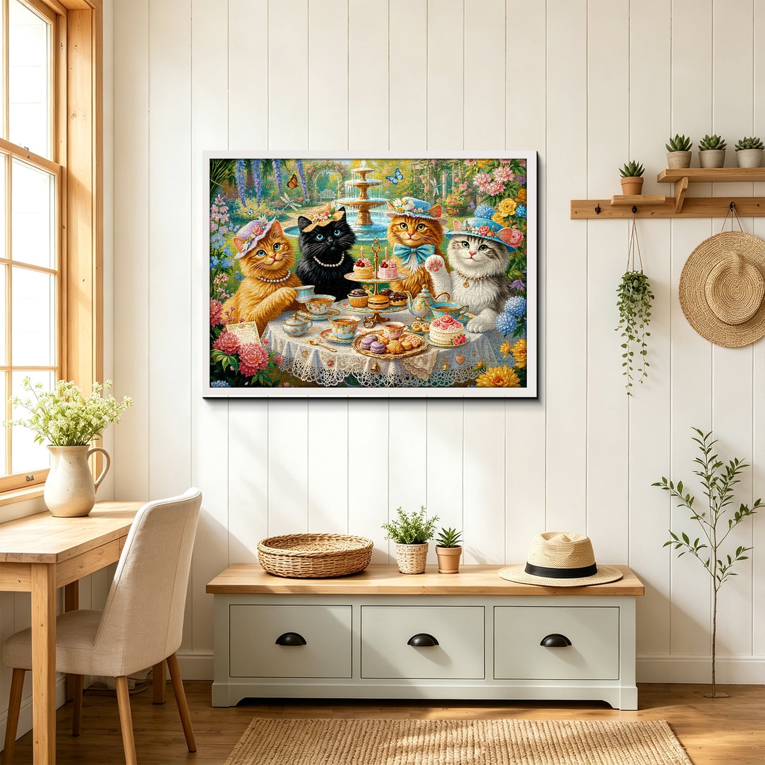 Cat Garden Tea Party Jigsaw Puzzle 1000 Pieces