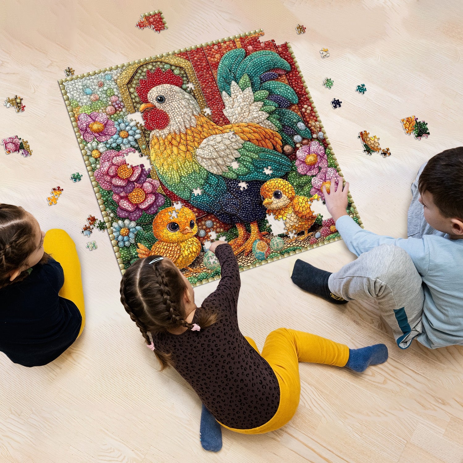 Garden with Chicks Jigsaw Puzzle 1000 Pieces